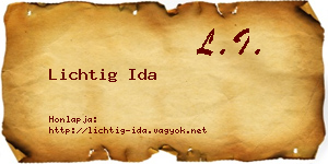 Lichtig Ida névjegykártya